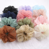 Fashion Big Size Organza Hair Scrunchies for Women Elastic Hair Ties Girls Headwear Ponytail Holder Hair Bands Hair Accessories