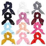 New Chiffon Bowknot Silk Hair Scrunchies Women Pearl Ponytail Holder Hair Ties Hair Rope Rubber Bands Headwear Hair Accessories