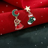 New Trendy Christmas Women's Earrings Cute Elk Santa Claus Xmas Tree Snowman Bell Earrings Girl New Year Jewelry Christmas Gifts