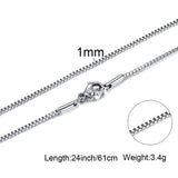 Box Chains Necklaces Delicate Square Links Stainless Steel Chains 2mm 4.5mm Necklace For Men Women 18 To 24 Inch