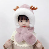 Mtcytea Winter Children's Hats Baby Ear Protection Hat Warm Boys and Girls Hats Bibs Cute Plush Hats To Cover The Face Tide Scarf 1-8Y