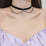 New Sexy Collar Black Lace Bow Choker Velvet Clavicle Choker INS Style Short Necklace for Women Jewelry Wholesale