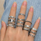 Fashion Ring Sets For Women Vintage Punk Gothic Finger Jewelry Fine Jewelry Wholesale