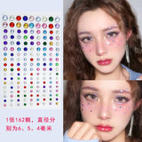 3D Face Jewelry Crystal Diamond Disposable Tattoo Stickers DIY Women Eyes Face Body Rhinestones Waterproof Makeup Art Stage 1pcs