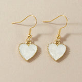 Fashion Stud Earrings For Women White Heart Drip Oil Earrings Pearl Earring Fine Jewelry Wholesale