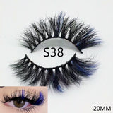 3D Mixed Color Mink Lashes Wholesale Beauty Natural Individual Eyelashes Fluffy Lash Extension mix pink blue dramatic lash