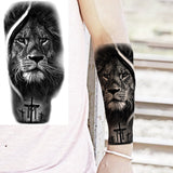 Owl Forest Wolf Temporary Tattoos For Men Boys Realistic Lion Pirate Scary Knight Fake Tattoo Sticker Arm Body Tatoos Waterproof