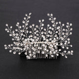 Silver Color Pearl Crystal Wedding Hair Combs Hair Accessories for Bridal Flower Headpiece Women Bride Hair ornaments Jewelry