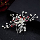 A33 Pearl Wedding Comb Head Jewelry Bride Hair Clips Floral Headpiece Crystal Women Tiaras Rhinestone Bridal Hair Accessories