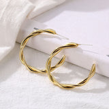 Retro Alloy Metal Round Hoop Earrings for Women Fashion Gold Color Silver Color Bohemian Jewelry Earrings Party Gift