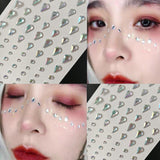 3D Face Jewelry Crystal Diamond Disposable Tattoo Stickers DIY Women Eyes Face Body Rhinestones Waterproof Makeup Art Stage 1pcs