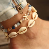 Mtcytea Boho Shell Rope Anklets For Women Crystal Beads Charm Anklet Beach Barefoot Bracelet ankle Leg Chain Foot Jewelry