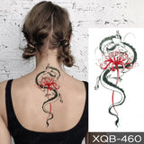 Waterproof Temporary Tattoo Sticker Black Dragon Snake Peony Rose Totem Flash Tatto Women Men Dark Sexy Waist Arm Fake Tattoos