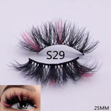 3D Mixed Color Mink Lashes Wholesale Beauty Natural Individual Eyelashes Fluffy Lash Extension mix pink blue dramatic lash