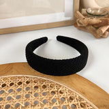 Korean Retro Autumn Winter Dark Striped Knitting Hairband For Women Warmer Color Temperament Headbands Ladies Hair Accessories