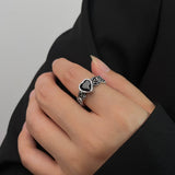 New Fashion Creative Colorful Love Heart Ring for Women's Party Birthday Silver Color Open Ring Lover Girlfriends Jewelry Gift