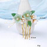 Vintage Hairpin Forks Hair Jewelry For Women Handmade U-shaped Pearl Flower Hair Stick Bride Wedding Hair Accessories Jewelry