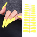 24Pcs Matte Long Ballerina False Nails Tips Colorful Coffin Full Cover Fake Nails With Glue Nail Art Decor Manicure Extension