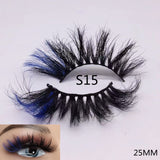 3D Mixed Color Mink Lashes Wholesale Beauty Natural Individual Eyelashes Fluffy Lash Extension mix pink blue dramatic lash