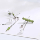 New Trend Korean Fresh Asymmetric Modelling Drop Earrings Contracted Lovely Pearl Women Vintage Style Senior Earrings