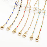 Enamel Anklet Stainless Steel Gold Color 23cm(9") long For Birthday Party And New Year Gifts , 1 Piece