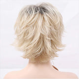 Synthetic Hair Blonde Brown Wigs for Women  Curly with Bangs Short Wig