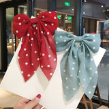 AWAYTR Fashion Big Bow Hairpin Cute Red Barrette Dot Hair Clip Women Girls BB Hairgrip Korean Oversize Floral Hair Accessories