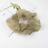 Fashion Big Size Organza Hair Scrunchies for Women Elastic Hair Ties Girls Headwear Ponytail Holder Hair Bands Hair Accessories