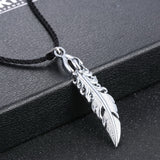 Rinhoo Men's Punk Dragon Flame Titanium Stainless Steel Cool Leather Chain Pendant Necklace Men's Charm Necklace Jewelry