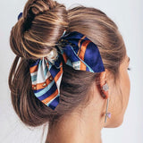 New Chiffon Bowknot Silk Hair Scrunchies Women Pearl Ponytail Holder Hair Ties Hair Rope Rubber Bands Headwear Hair Accessories