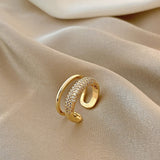 Korea's New Exquisite Geometric Simple Ring Fashion Temperament Versatile Open Ring Elegant Women's Jewelry