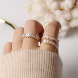 Korean hot selling fashion jewelry simple copper inlaid zircon ring student party gift female index finger open ring