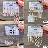 Fashion Gold Hoop Earrings Set Women Pearl Hoop Earrings Oversize Metal Circle Punk Earring Female Fashion Jewelry