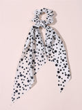 New Fashion Print Bow Scrunchies Hair Ribbon For Women Elastic Hair Band Girls Horsetail Hair Ties Hair Accessories