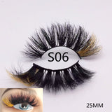 3D Mixed Color Mink Lashes Wholesale Beauty Natural Individual Eyelashes Fluffy Lash Extension mix pink blue dramatic lash