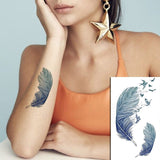 Feather Bird 8 Element Pattern Dandelion Temporary Tattoo Sticker Fake Tattoos for Women Men Body Makeup Waterproof Stickers