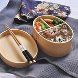 Retro Portable Wooden Bento Box Outdoor Lunch Multi-layer Insulation Wooden Lunch Box Sushi Adult Children Picnic Tableware Box