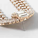 New Shiny Rhinestone Multi-layer Long Tassel Pendant Women's Earrings Dinner Party Wedding Fashion Luxury Jewelry Accessories