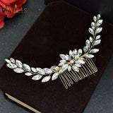 A33 Pearl Wedding Comb Head Jewelry Bride Hair Clips Floral Headpiece Crystal Women Tiaras Rhinestone Bridal Hair Accessories