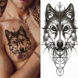 1pc Lion Men Waterproof Tattoos Fake Stickers Arm Cool Black Christ Cross Transfer Washable