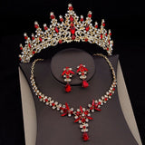 Royal Queen Bridal Jewelry Sets for Women Luxury Tiaras Crown Sets Necklace Earrings Wedding Dress Bride Jewelry Set Accessory