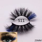 3D Mixed Color Mink Lashes Wholesale Beauty Natural Individual Eyelashes Fluffy Lash Extension mix pink blue dramatic lash