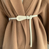 New Thin Knot Belts For Women Soft Pu Leather Belt Black Coffee Straps Wild Long Dress Coat Accessories Lady Waistband