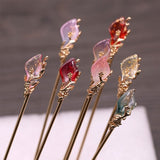 Vintage Chinese Style Hanfu Hair Stick Women Metal Glaze Hair Fork Hair Chopsticks Hairpin Woman Jewelry Hair Clip Accessories