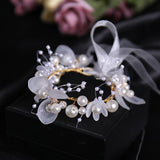 Pearl Flower Headband Bridal headdress Wedding Crown Fashion The wreath bracelet Band Tiaras Crystal Headpiece Hair Jewelrys