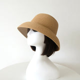 Luna&Dolphin Handmade Women Summer Sun Hat Big Eaves Beach Japanese Hepburn Style Holiday Fold Fisherman Cap Temperament Flat