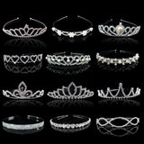 20 style Kid Cute Princess Tiaras and Crowns Crystal Headband Bridal Crown Wedding Party Accessories Girls Fashion Hair Jewelry