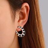 Gothic U-shaped Horseshoe Stud Earrings for Women Hip Hop Personality Spider Web Earrings Ins Fashion Jewelry Accesorios Mujer