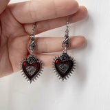 Gothic Vintage Punk Bat Skull Butterfly Dangle Earrings Exquisite Skull Peach Heart Cross Earings Fashion Jewelry for Women