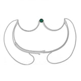 Mtcytea New Fashion Green Gem Chest Bracket Bras Chain Body Jewelry For Women Rhinestone Body Chain Bra Harness Lingerie Festival Gift